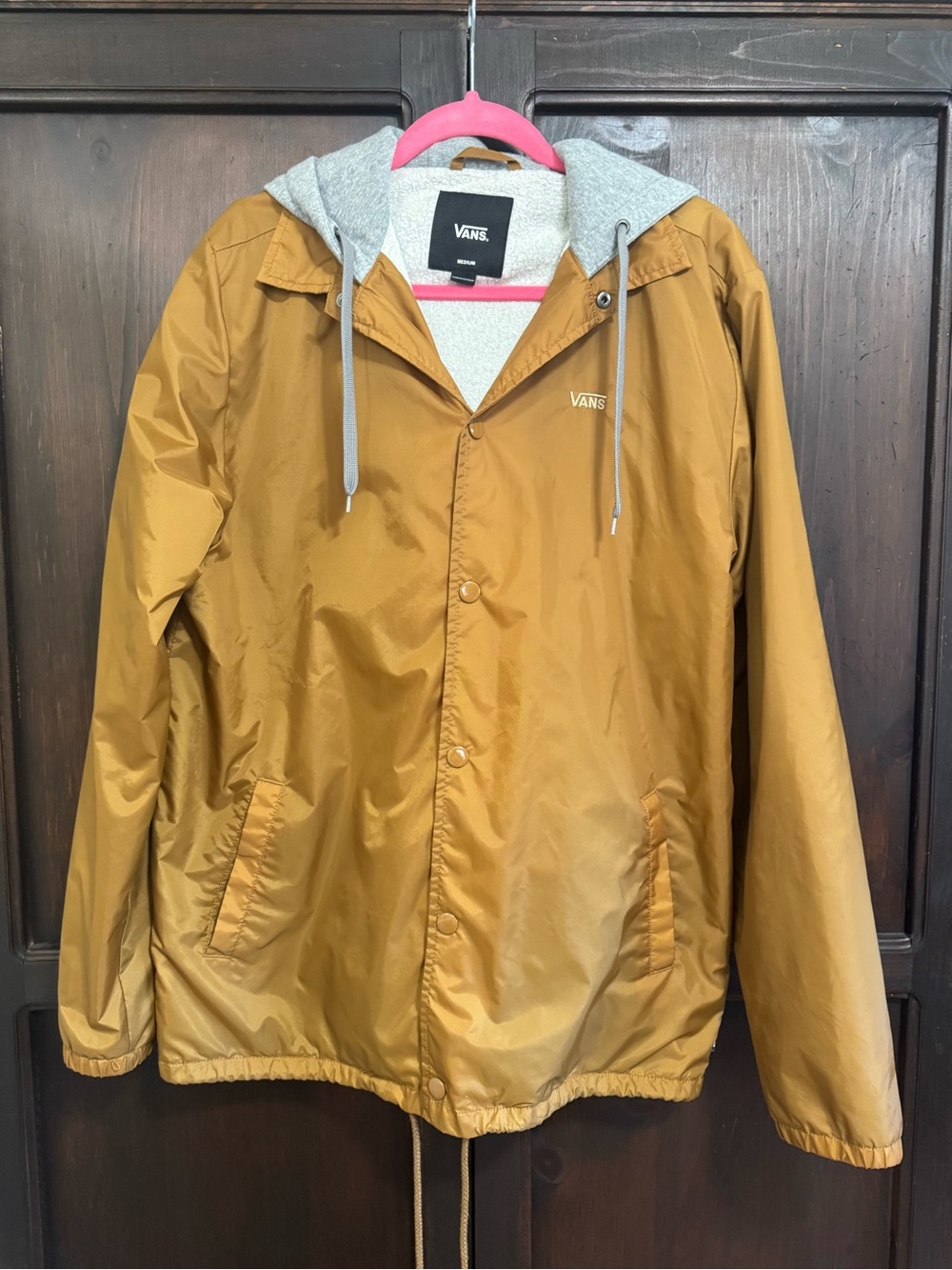 Vans Riley Coach Jacket Hooded Mustard size Medium Men’s
